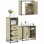 vidaXL Ensemble de meubles de salle de bain 3 Pièces chêne sonoma