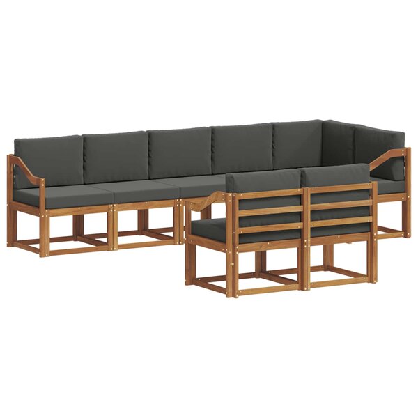 vidaXL Ensemble de canapés d'extérieur 8 pc Naturel et Anthracite