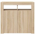 vidaXL Buffet avec lumières LED chêne sonoma 80x35x75 cm
