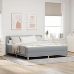vidaXL Lit Box Spring avec Matelas & LED Gris Clair 180x200 cm Tissu