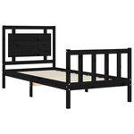 vidaXL Cadre de lit sans matelas noir bois de pin massif