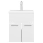 vidaXL Armoire d'évier lavabo intégré blanc brillant bois d'ingénierie