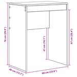 vidaXL Bureau d'écriture minimaliste Blanc Panneau de particules