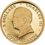 Pièce de monnaie en Or 5 Dollars g 0.5 Millésime 2025 IN MEMORIAM POPE FRANCIS