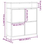 vidaXL Cabinet à chaussures avec 4 tiroirs rabattables Chêne artisanal 100x34x112 cm