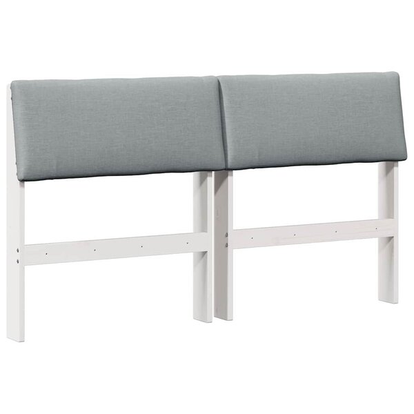 vidaXL Tête de lit capitonnée Gris clair 150 cm Pin massif