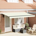 vidaXL Auvent Rétractable Crème 350 x 200 cm tissu