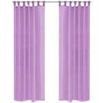 vidaXL Rideau occultant 2 Pièces Voile 140 x 225 cm Lilas