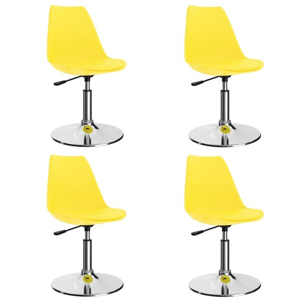vidaXL Chaises à manger pivotantes lot de 4 jaune similicuir