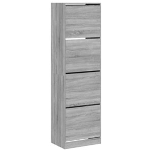 vidaXL Armoire à chaussures 4 tiroirs rabattables sonoma 60x42x204 cm