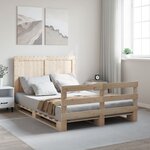 vidaXL Cadre de lit sans matelas avec tête de lit bois massif