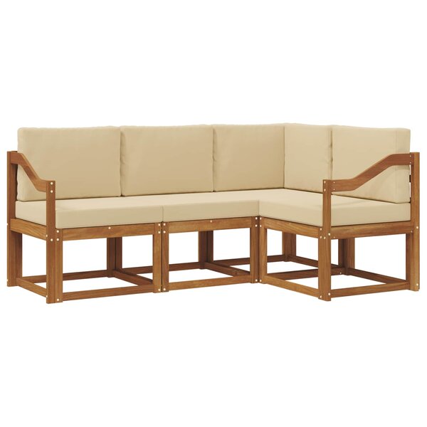 vidaXL Ensemble de canapés d'extérieur 4 pc Naturel et Beige