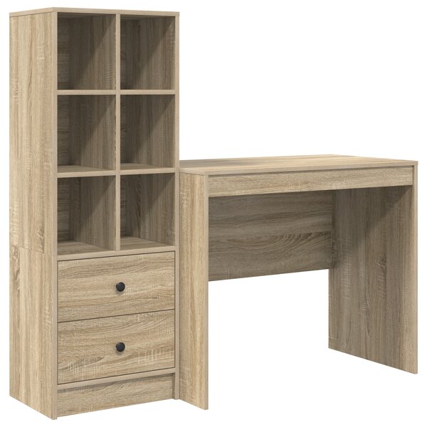vidaXL Bureau avec rangement Chêne Sonoma Bois d'ingénierie