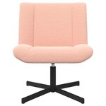 vidaXL Chaise pivotante Rose 63 x 75 x 76 cm Peau de mouton