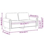 vidaXL Canapé à 2 places Bleu 140 cm Velours