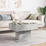 vidaXL Table basse avec LED gris béton 70x50x45 cm bois d'ingénierie