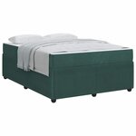 vidaXL Cadre de lit avec matelas Vert foncé 140 x 200 cm tissu