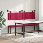 vidaXL Tête de lit suspendue Bordeaux Velours