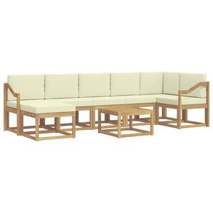 vidaXL Ensemble de canapés d'extérieur 8 pc Blanc et crème Polyester