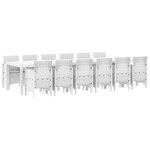 vidaXL Ensemble de salle à manger pour jardin 13 pc Blanc Rattan Polt
