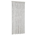 vidaXL Rideau anti-mouches gris clair et blanc 56x200 cm chenille