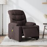 vidaXL Fauteuil de massage inclinable électrique Marron foncé Tissu