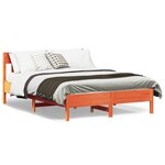 vidaXL Cadre de lit sans matelas cire marron 120x190cm bois pin massif