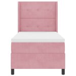 vidaXL Lit à Ressorts avec Matelas LED Manuel Rose 90 x 190 cm Velours