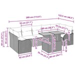 vidaXL Ensemble de canapé de jardin 8 Pièces Gris et bleu marine