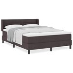 vidaXL Lit boxspring avec matelas Marron foncé 140 x 190 cm