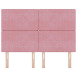 vidaXL Tête de Lit LED avec des lumières à LED Rose 144 cm Velours