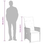 vidaXL Chaise inclinable de jardin avec coussins marron résine tressée