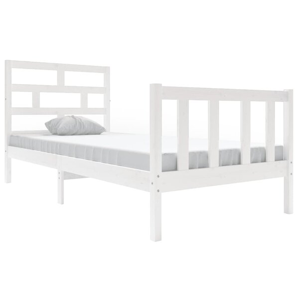 vidaXL Cadre de lit sans matelas blanc bois massif 90x200 cm