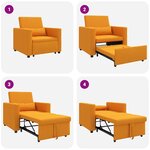 vidaXL Canapé Lit Simple Jaune foncé 90 x 165 x 87 cm tissu