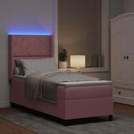 vidaXL Lit à ressorts avec matelas avec LED Rose 80 x 200 cm Velours