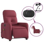 vidaXL Fauteuil de massage inclinable électrique Rouge bordeaux Tissu