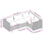 Salon de jardin meuble d'extérieur ensemble de mobilier 4 pièces avec coussins résine tressée noir 02_0016203