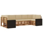 vidaXL Ensemble de canapés d'extérieur 7 pc Naturel et Beige Polyester