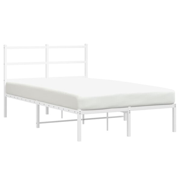 vidaXL Cadre de lit métal sans matelas et tête de lit blanc 120x200 cm