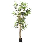 vidaXL Arbre en Bambou Artificiel Vert 75 5 x 18 x 175 cm
