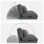 vidaXL Fauteuil de sol ajustable Gris foncé Tissu