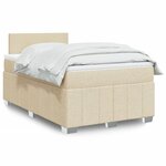vidaXL Sommier à lattes de lit avec matelas crème 120x190 cm tissu