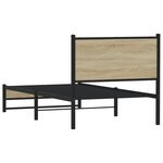 vidaXL Cadre de lit en métal sans matelas chêne sonoma 90x200 cm