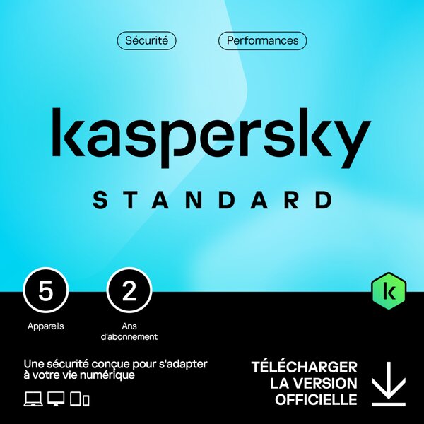 Kaspersky Standard - 5 appareils - Abonnement 2 ans