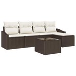 vidaXL Ensemble de salle à manger pour jardin 6 Pièces Marron et Crème