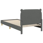vidaXL Cadre de lit pour enfants avec tête de lit Gris foncé tissu