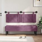 vidaXL Tête de lit suspendue Avec lumière LED Pourpre Velours