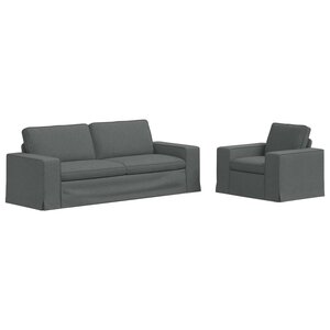 vidaXL Ensemble de Canapés 2 pc Gris foncé tissu