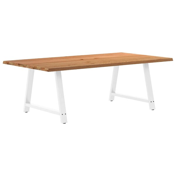 vidaXL Table à manger et bord naturel bois massif chêne rectangulaire