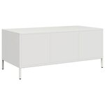 vidaXL Table basse blanc 101 5x50x43 5 cm acier laminé à froid